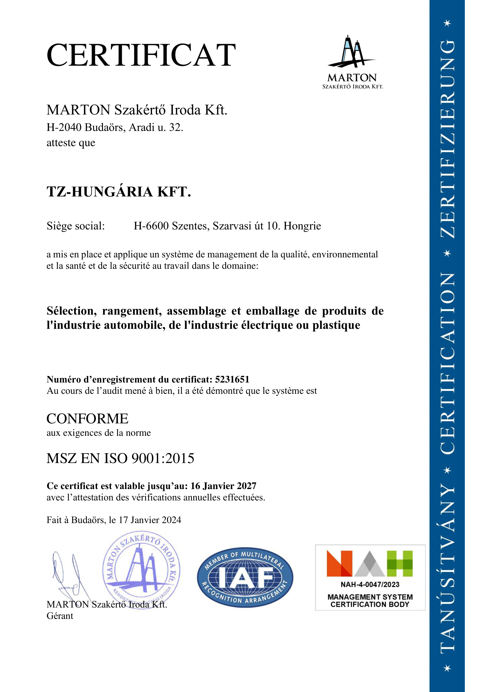5231651_Tanusitvany-FRA-ISO-9001_TZ-Hungaria-Kft-1